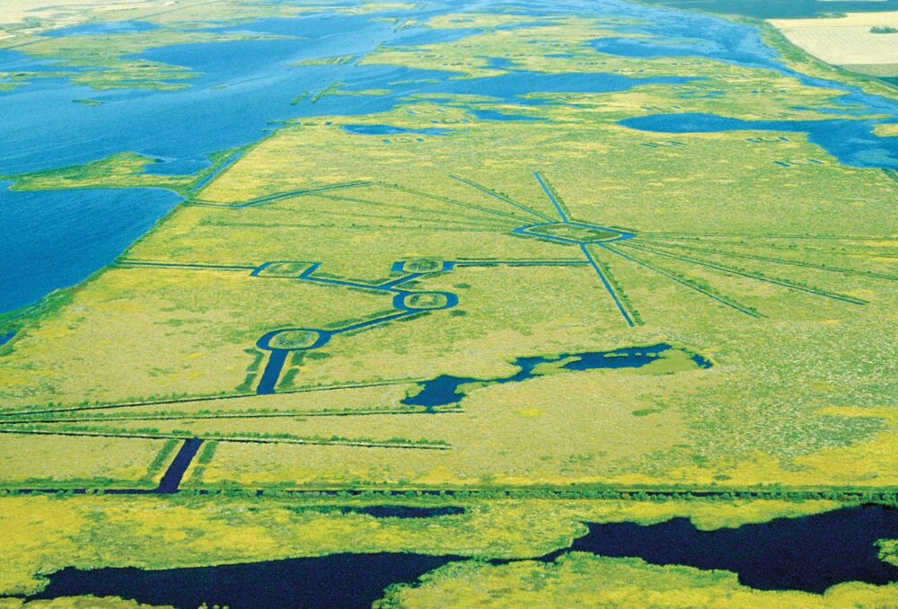 Vue aérienne du marais de Waterhen