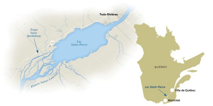 Location du project Saint-Barthelemy et lac Saint-Pierre