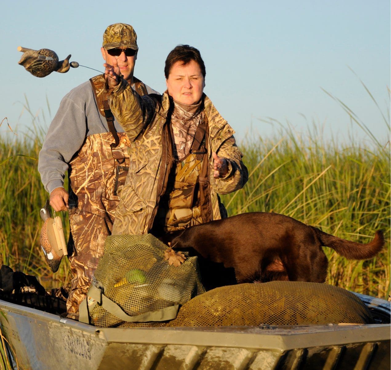 Setting duck decoys