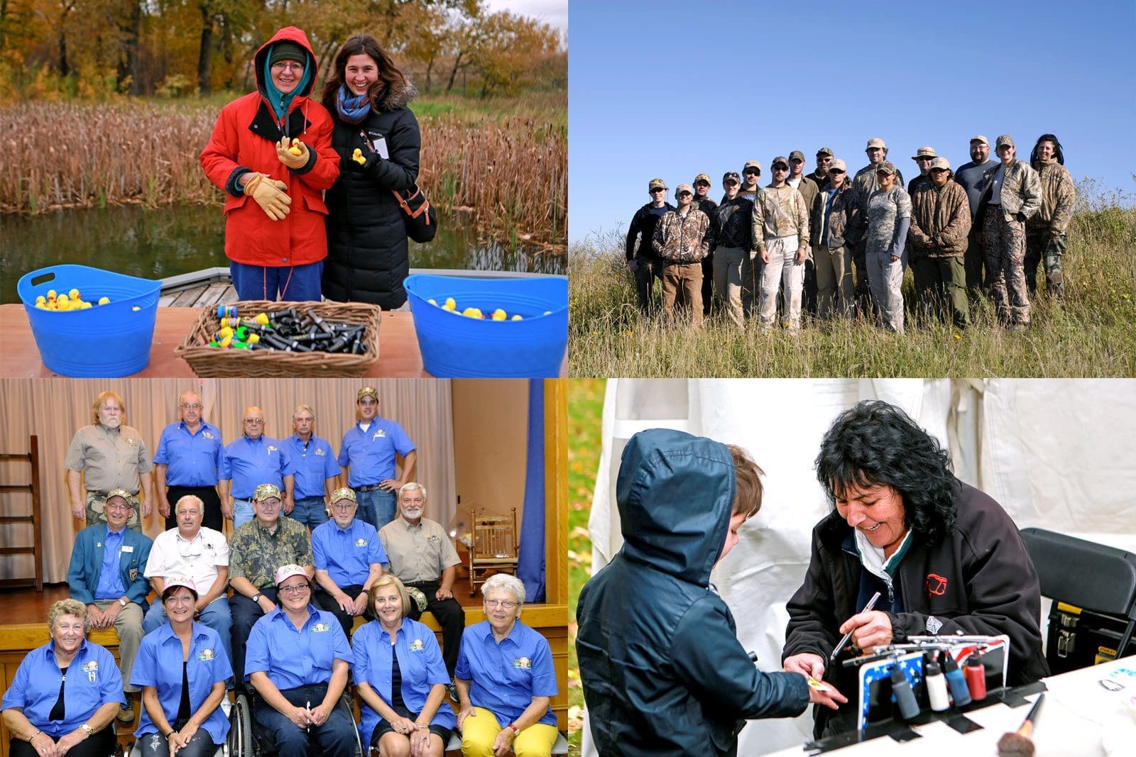 A collage of Ducks Unlimited Canada volunteers from across Canada