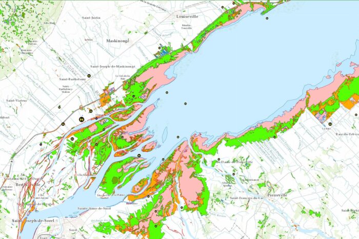 Cartographie détailler les milieux humides du Sud du Québec