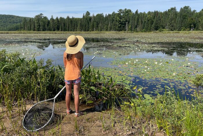 Cette photo a été prise juste à côté de notre chalet où ma fille aime jouer, pêcher et attraper des grenouilles pour les libérer ensuite. 
