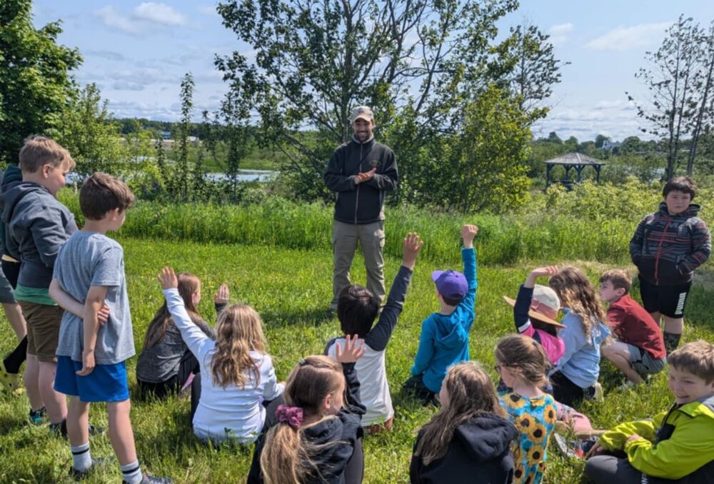 Introduction during a Gr. 4 Wetland Fieldtrip in St. George