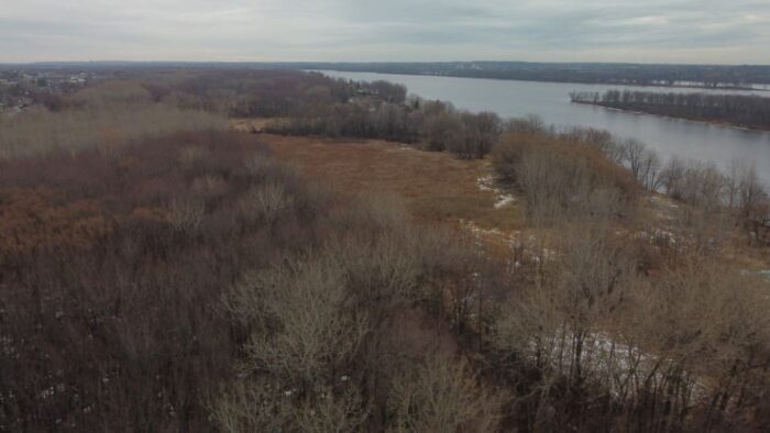 Vue aérienne du site.